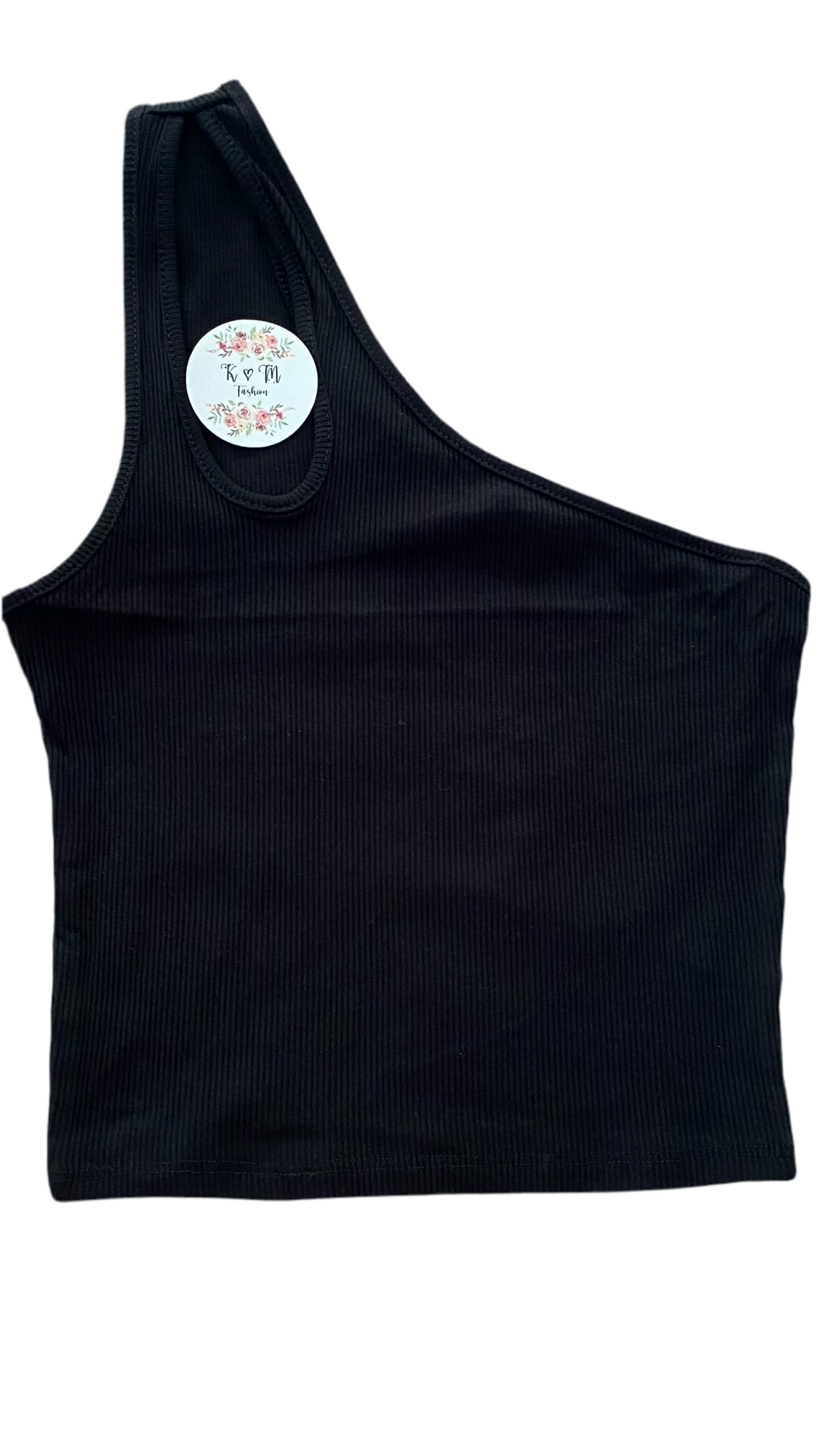 RIBBED ONE SHOULDER CROP TOP