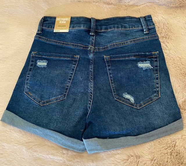 REPREVE HIGH-RISE PATCHWORK SHORTS